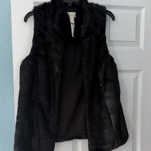 Black Faux Fur Vest